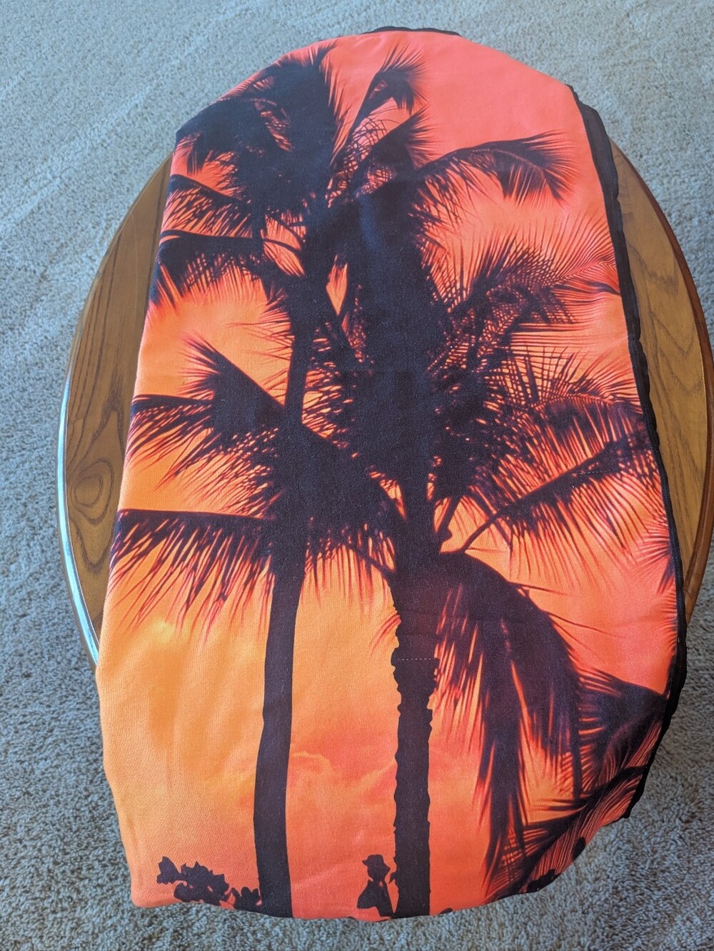 Whitley Willows Sunset Palm Orange Microfiber Beach Towel 35x70